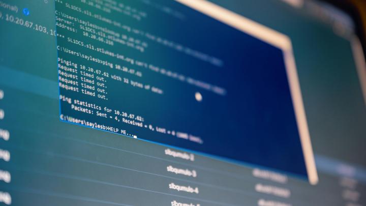 Blue screen shows code from cyber incident