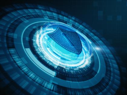 Shield Icon and Cyber Security Digital