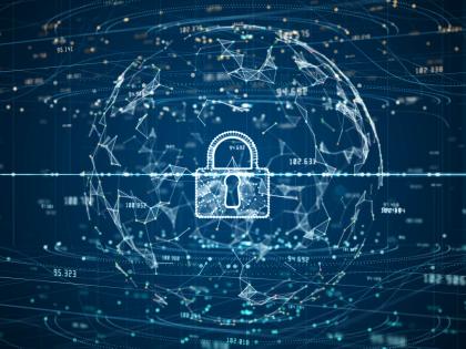 lock icon of cyber security digital data digital data